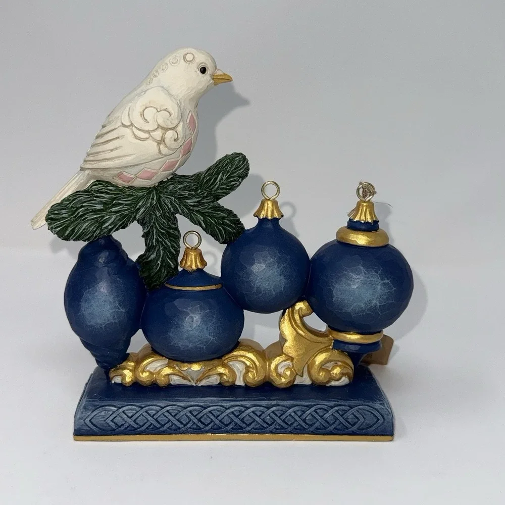 NWT Jim Shore Peaceful Perch Blue & Gold Hope with Dove Figurine 6017042